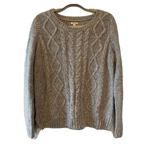 Sonoma Womens Size Medium Multicolor Cable Knit Pullover Sweater